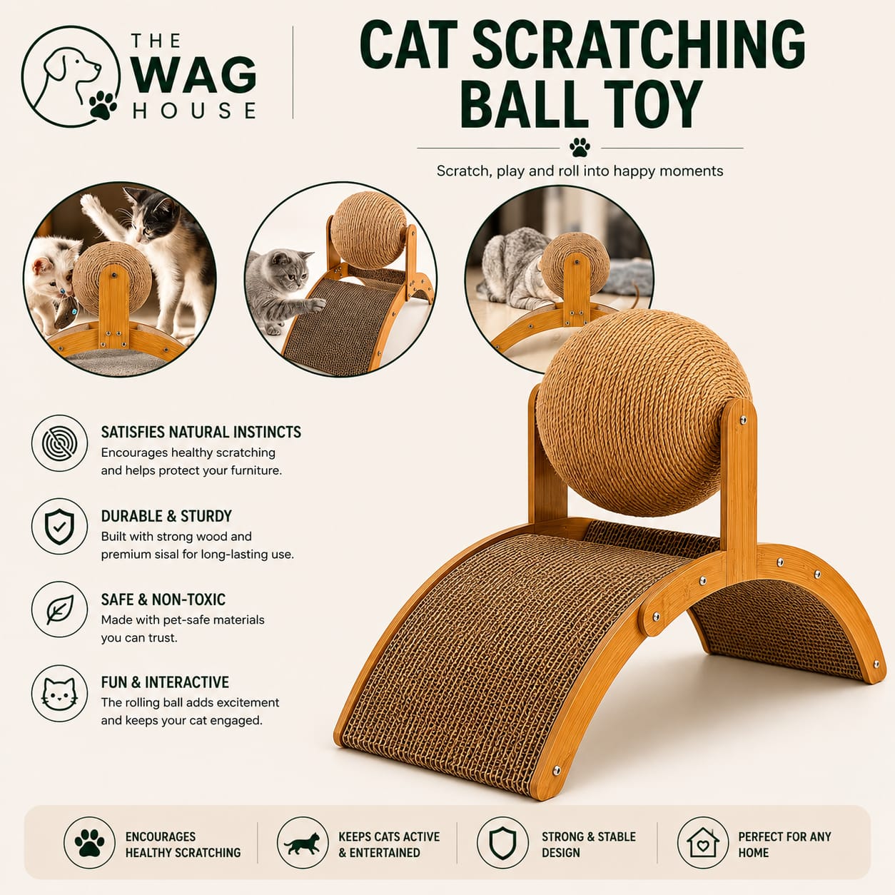 Cat Scratching Ball Toy