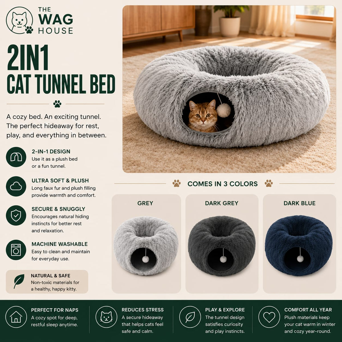 Cat Tunnel Bed