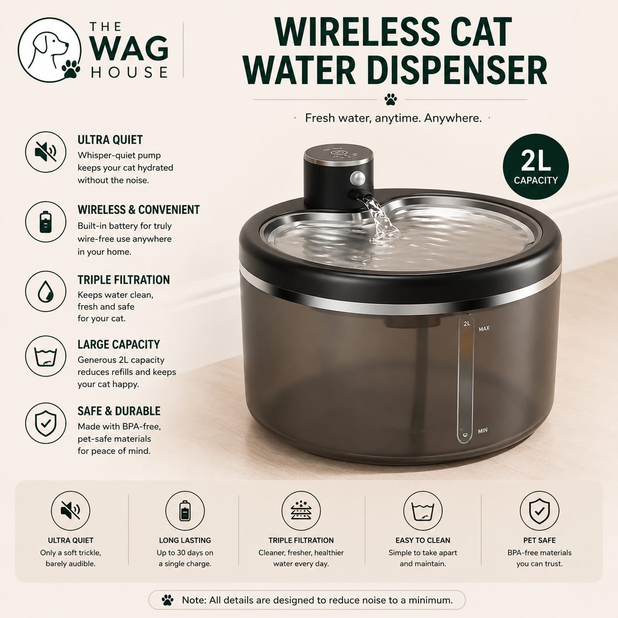 Wireless Cat Water Dispenser